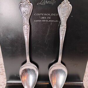 Set of 2 tablespoons Normandy Stainless steel ornate Rose Point pattern vintage